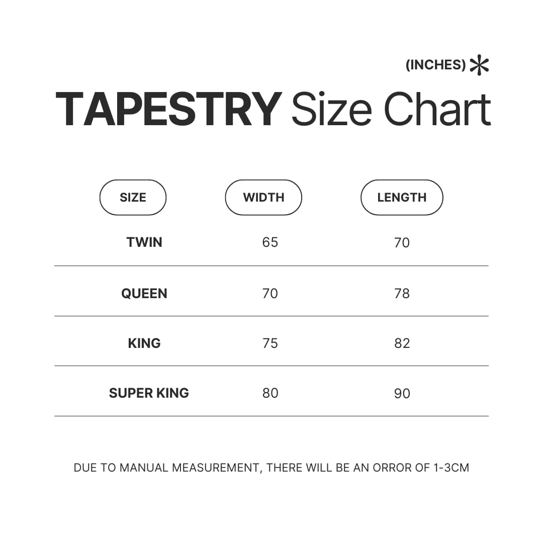 Tapestry Size Chart - Fortnite UK Store